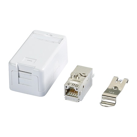 Metz Connect RJ45 Keystone, White, 1.181" H, 1.46" W 130B21D1APL-E