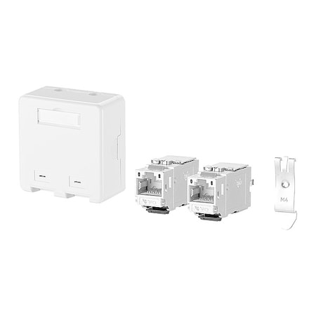 Metz Connect RJ45 Keystone, White, 0.787" H, 0.579" W 130B21D2APL-E