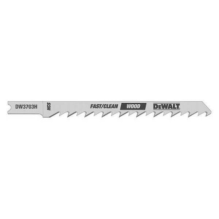 Dewalt 4" 6 TPI U-Shank Clean Cutting Wood Cutting HCS Jig Saw Blade, PK2 DW3703H2