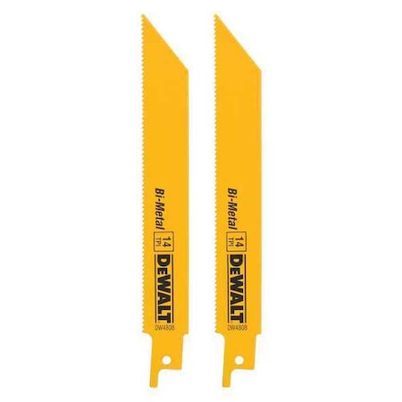 Dewalt 6" 14 TPI Straight Back Bi-Metal Reciprocating Blade (2 pack) DW4808-2