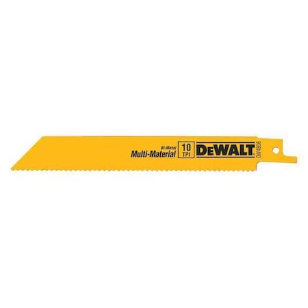 Dewalt 6" 10 TPI Straight Back Bi-Metal Reciprocating Saw Blade, General Purpose (25 pack) DW4806B25