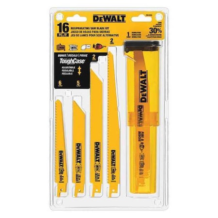 Dewalt 16 Piece Bi-Metal Reciprocating Saw Blade Set with Case DW4899