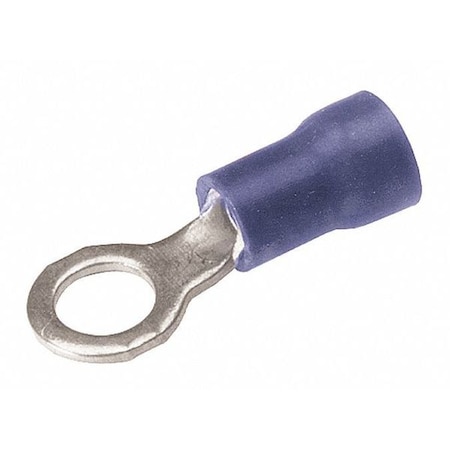 Burndy Ring Terminal, #4 to #6 Stud Size, 14 AWG, 600 V, Vinyl Insulated, Blue TP146