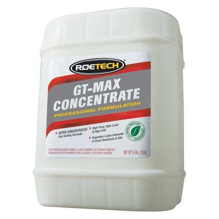 Roetech Grease Trap Treatment Max, 5 Gal Pail, Liquid, Light Tan GTM-LC-5-1