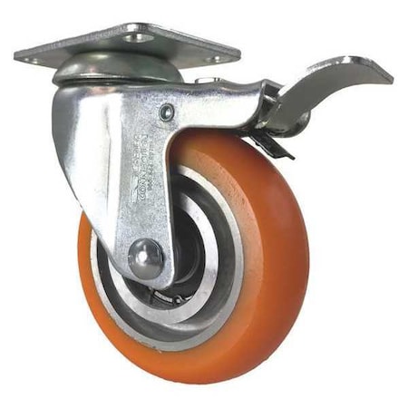 Cc Apex Swivel Plate Caster, w/Brake, TotalLock, 4" CDP-Z-59