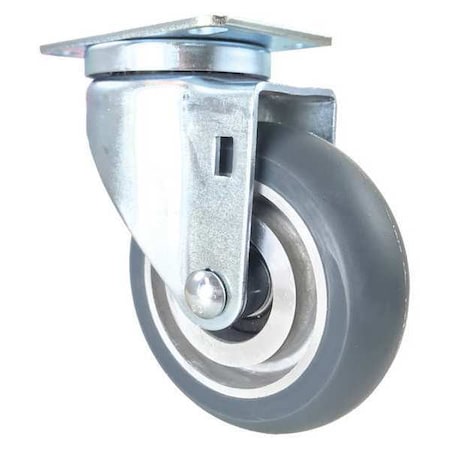 Cc Apex Swivel Plate Caster, Polyurethane, Gray, 4" CDP-Z-61