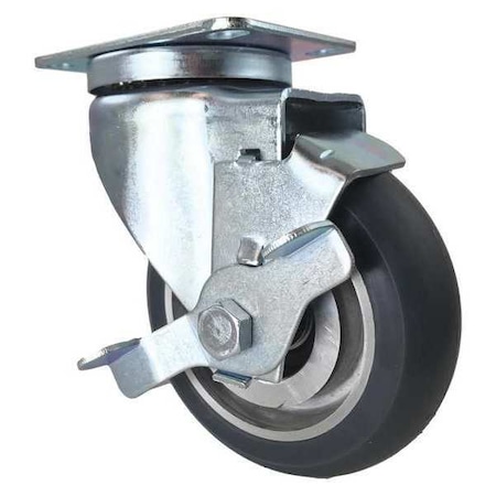 Cc Apex Swivel Plate Caster, Side Strap, Gray, 4" CDP-Z-62