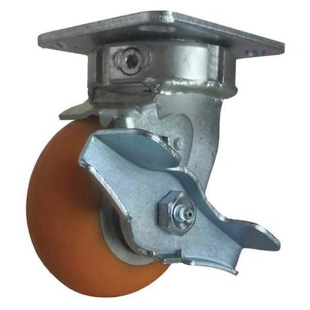 Cc Apex Swivel Plate Caster, w/Brake, SideStrap, 4" CDP-Z-10