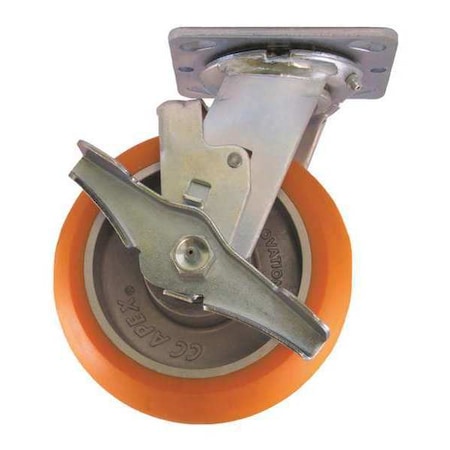 Cc Apex Swivel Plate Caster, w/Brake, CC Apex, 6" CDP-Z-30