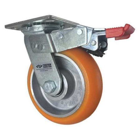 Cc Apex Swivel Plate Caster, w/Brake, CC Apex, 6" CDP-Z-32