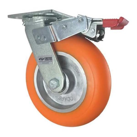 Cc Apex Swivel Plate Caster, w/Brake, TotalLock, 8" CDP-Z-44