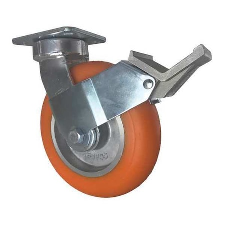 Cc Apex Swivel Plate Caster, w/Brake, Pedal, 8" CDP-Z-49