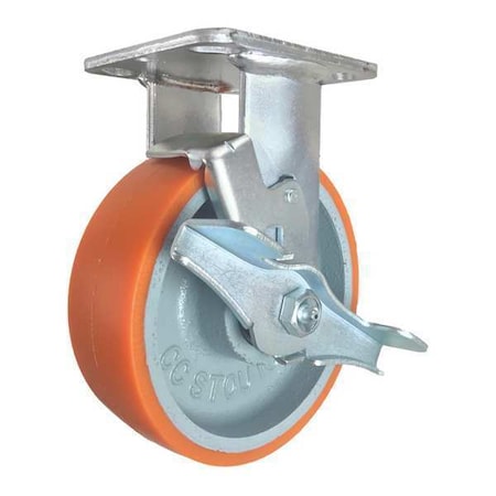 Cc Stout Rigid Plate Caster, Side Strap, 6" CDP-Z-170