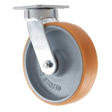 Cc Stout Swivel Plate Caster, CC Stout, Orange, 8", Number of Wheels: 1 CDP-Z-177
