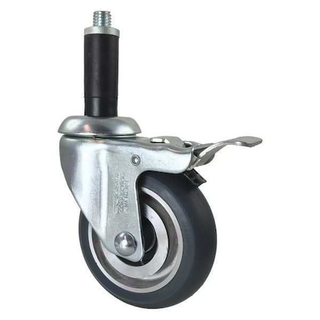 Cc Apex Swivel Stem Caster, Total Lock, Gray, 4", Caster Thread Size: 1/2-13 CDP-Z-104