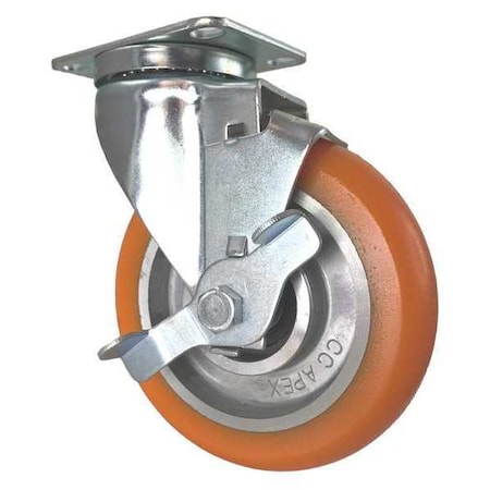 Cc Apex Swivel Stem Caster, w/Brake, Side Strap, 5" CDP-Z-108