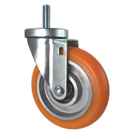 Cc Apex Swivel Stem Caster, Threaded, Orange, 5" CDP-Z-117