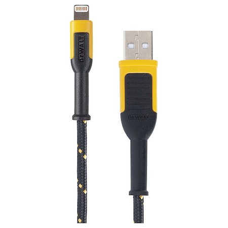 Dewalt Reinforced USB Cable, Black/Yellow, 10ft L 131 1326 DW2