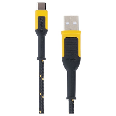 Dewalt Reinforced USB Cable, Black/Yellow, 48in L 131 1361 DW2