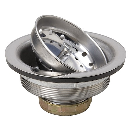 Zoro Select Sink Strainer, HD, SS, 4-1/2 In L, PK2 131-201DP