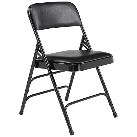 National Public Seating Triple Brace Fold Chair, Vinyl, Blk, PK4 1310