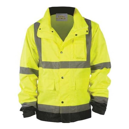 Utility Pro UHVR642X-4XL Premium Rain Jacket, 4X-Large, Black/Yellow