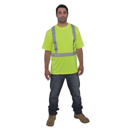 Utility Pro Hi-Vis Short  Sleeve T-Shirt, Birdeye Pique, Yellow, 4XL UHV303X-L-4XL