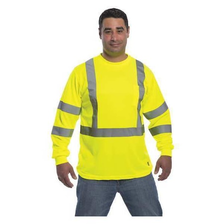 Utility Pro Hi-Vis Long Sleeve T-Shirt, Birdeye Pique, Yellow, 4XL UHV403X-L-4XL