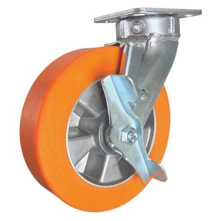 Cc Apex Swivel Plate Caster, w/Brake, SideStrap, 8" CDP-Z-298