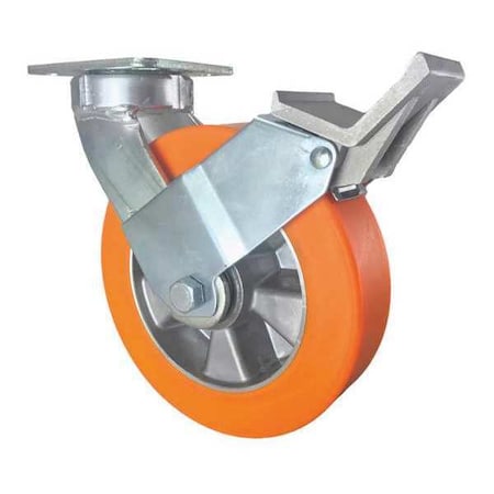 Cc Apex Swivel Plate Caster, w/Brake, Pedal, 8" CDP-Z-299