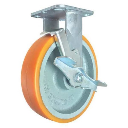 Cc Stout Rigid Plate Caster, CC Stout, 8", Number of Wheels: 1 CDP-Z-306