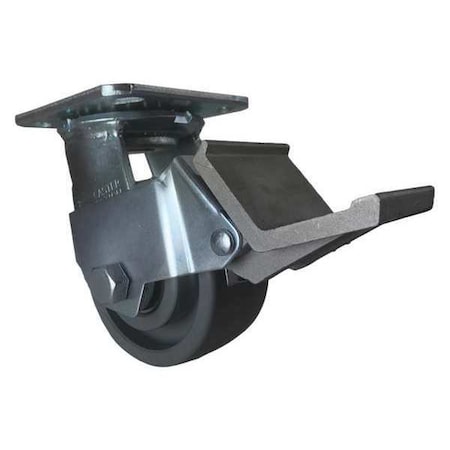 Cc Nylex Swivel Plate Caster, w/Brake, Pedal, 4" CDP-Z-189