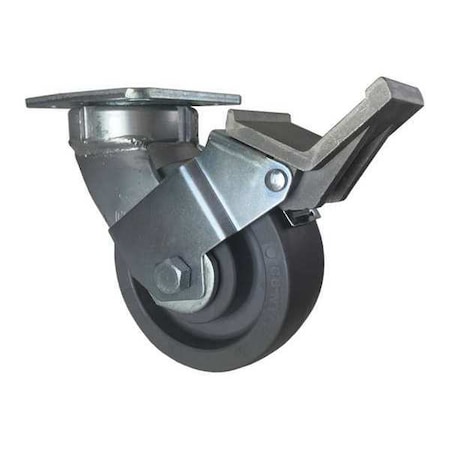 Cc Nylex Swivel Plate Caster, w/Brake, Pedal, 5", Replacement Wheel: Mfr. No. CDP-G-83 CDP-Z-208