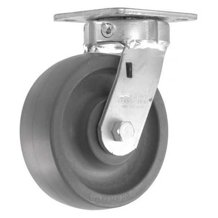 Cc Nylex Swivel Plate Caster, CC Nylex, Gray, 6", Wheel Width: 2" CDP-Z-215