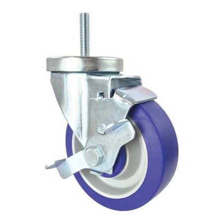 Cc Crest Swivel Stem Caster, Side Strap, Rubber, 4" CDP-Z-242