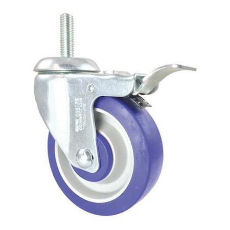 Cc Crest Swivel Stem Caster, Total Lock, Rubber, 4" CDP-Z-245