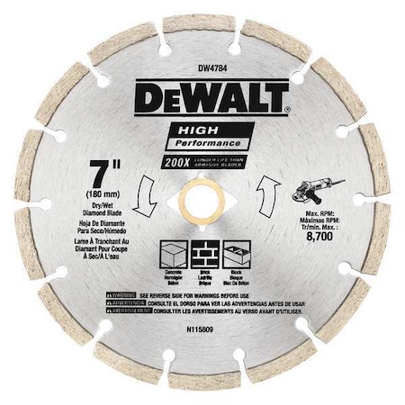 Dewalt 7" HP Segmented Diamond Blade DW4784