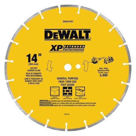 Dewalt 14" Segmented Rim GP Blade 2PK DWA47421B2