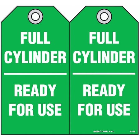 Idesco Safety Full Cylinder/Ready for Use Tag, PK10 KAT119AC