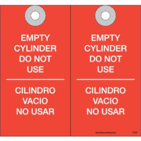 Idesco Safety Empty Cylinder Safety Tag, PK10 KAT897AC