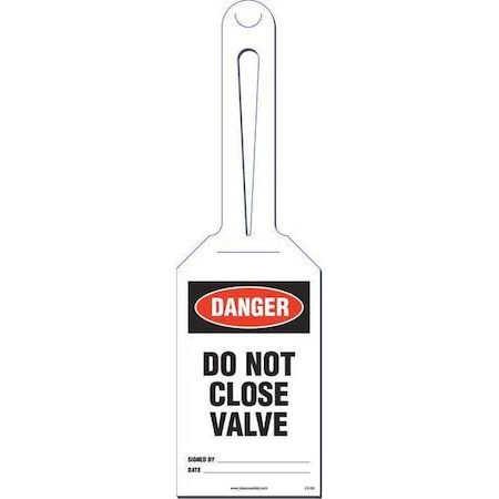 Idesco Safety Do not Close Valve Loop Safety Tag, PK10 KML304A