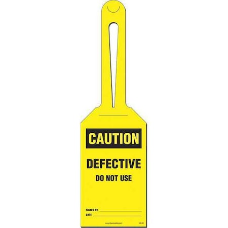 Idesco Safety Caution: Defective Loop Safety Tag, PK10 KML502A