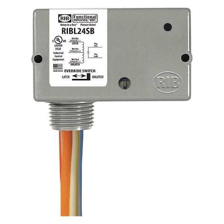Functional Devices-Rib Latching Relay, w/Switch, 24Vac/DC RIBL24SB