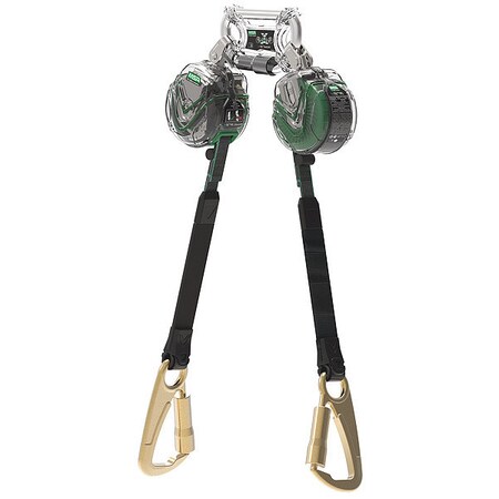 Msa Safety Self-Retracting Lifeline, 9 ft., Clear/Green/Black 63141-00A