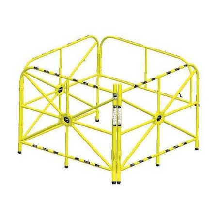 Msa Safety Manhole Guard, Int Mast, 42", L, IX IN-2324