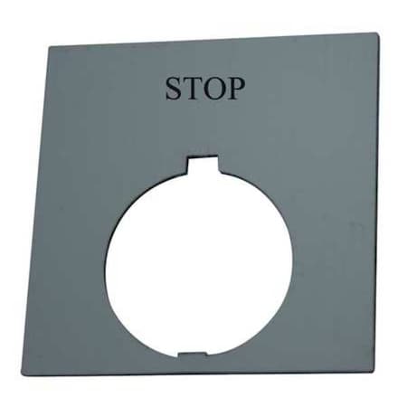 Eaton Legend Plate, Square, Stop, Red HT8SP34