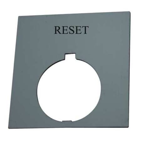 Eaton Legend Plate, Square, Reset, Black HT8SP29