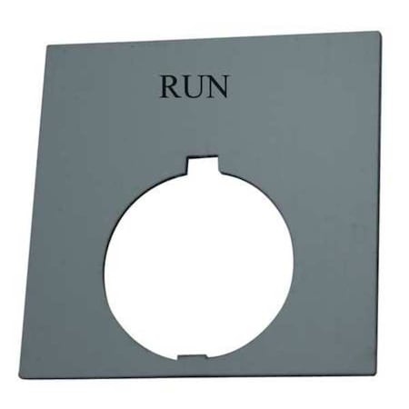 Eaton Legend Plate, Square, Run, Black HT8SP31