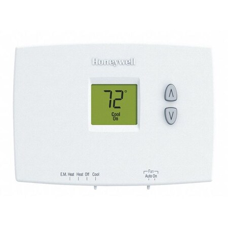 Honeywell Low Voltage Thermostat, 2 H 1 C, Hardwired/Battery, 20 to 30VAC TH1210DH1001