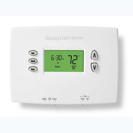 HONEYWELL HOME Horizontal Programmable Thermostats, 2 Programs, 1 H 1 C, Hardwired/Battery, 20/30VAC TH2110DH1002